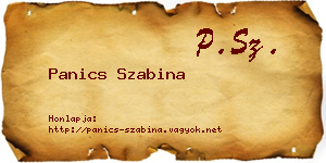 Panics Szabina névjegykártya